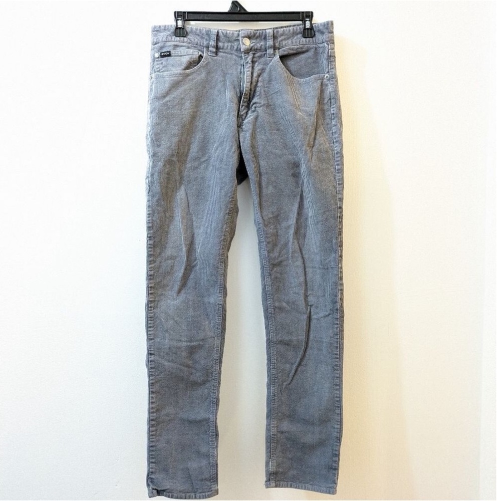 RVCA Daggers Grey Corduroy Pants, Mens 30